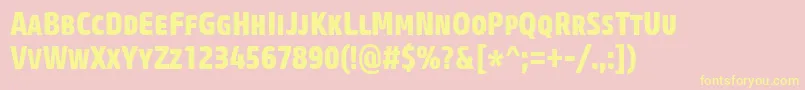 CoreSansMSc77CnExtrabold Font – Yellow Fonts on Pink Background