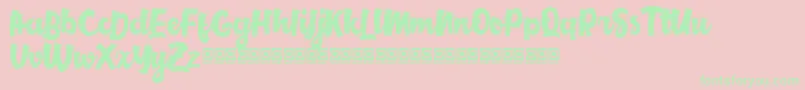 MiddleClassScriptDemoVersion Font – Green Fonts on Pink Background