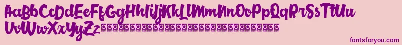 MiddleClassScriptDemoVersion Font – Purple Fonts on Pink Background