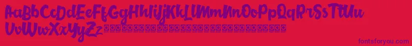 MiddleClassScriptDemoVersion Font – Purple Fonts on Red Background