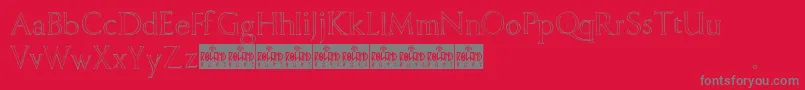 FreehandRoman-Schriftart – Graue Schriften auf rotem Hintergrund