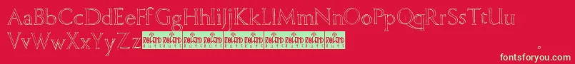 フォントFreehandRoman – 赤い背景に緑の文字
