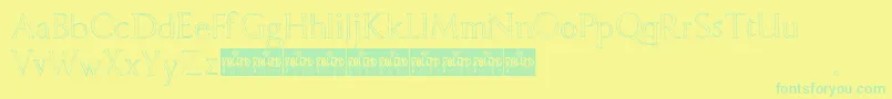 フォントFreehandRoman – 黄色い背景に緑の文字