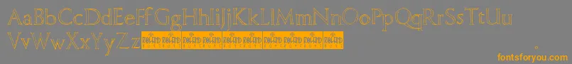 FreehandRoman Font – Orange Fonts on Gray Background