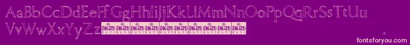 FreehandRoman-Schriftart – Rosa Schriften auf violettem Hintergrund