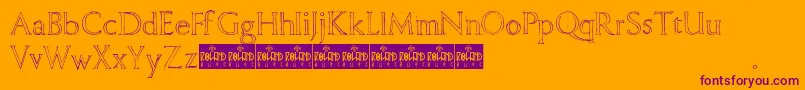 FreehandRoman Font – Purple Fonts on Orange Background