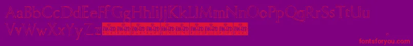 FreehandRoman-Schriftart – Rote Schriften auf violettem Hintergrund