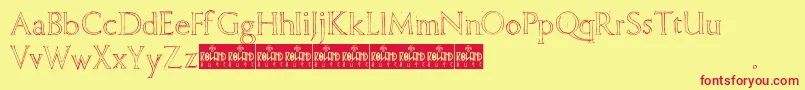 FreehandRoman Font – Red Fonts on Yellow Background