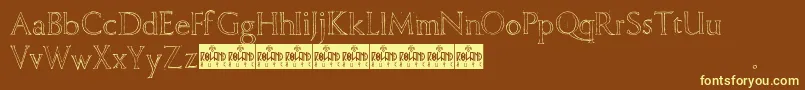 FreehandRoman Font – Yellow Fonts on Brown Background