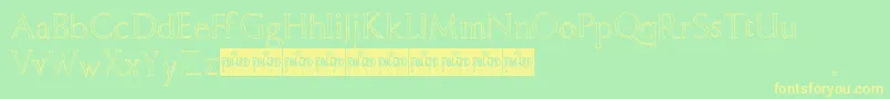 FreehandRoman Font – Yellow Fonts on Green Background