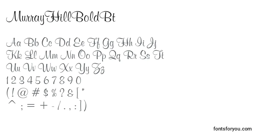 Шрифт MurrayHillBoldBt – алфавит, цифры, специальные символы