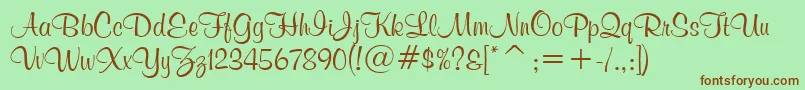 MurrayHillBoldBt Font – Brown Fonts on Green Background