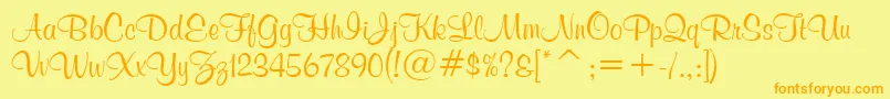 MurrayHillBoldBt Font – Orange Fonts on Yellow Background