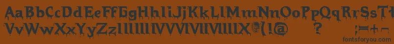 Hellraiserbloody-Schriftart – Schwarze Schriften auf braunem Hintergrund