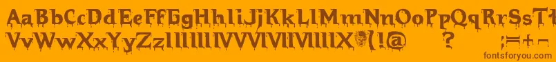 Hellraiserbloody Font – Brown Fonts on Orange Background