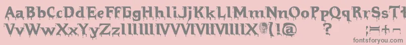 Hellraiserbloody Font – Gray Fonts on Pink Background