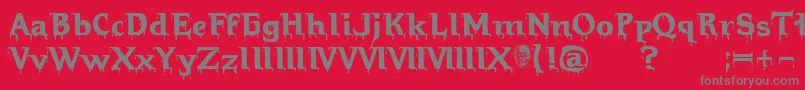 Hellraiserbloody-fontti – harmaat kirjasimet punaisella taustalla