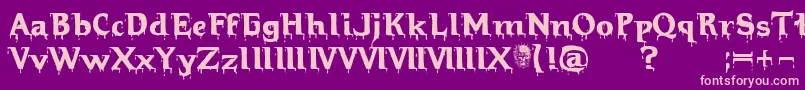 Hellraiserbloody Font – Pink Fonts on Purple Background