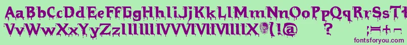 Hellraiserbloody Font – Purple Fonts on Green Background