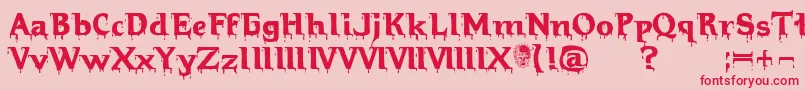 Czcionka Hellraiserbloody – czerwone czcionki na różowym tle