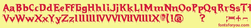 Hellraiserbloody Font – Red Fonts on Yellow Background