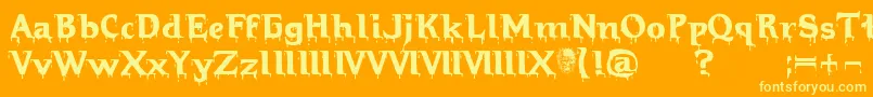 Hellraiserbloody Font – Yellow Fonts on Orange Background