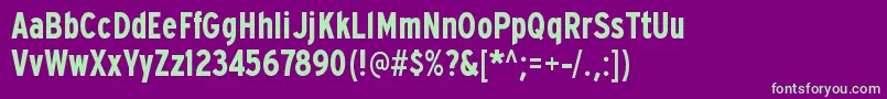 フォントExpresswaycdBold – 紫の背景に緑のフォント