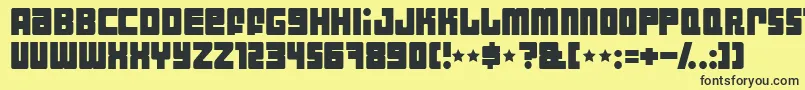 Czcionka IndustrialDecapitalist – czarne czcionki na żółtym tle