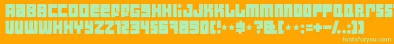 IndustrialDecapitalist Font – Green Fonts on Orange Background