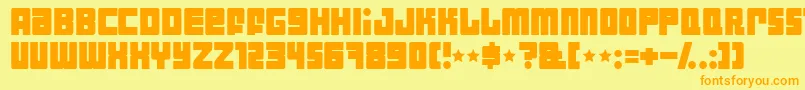 IndustrialDecapitalist Font – Orange Fonts on Yellow Background