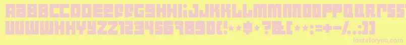 IndustrialDecapitalist Font – Pink Fonts on Yellow Background