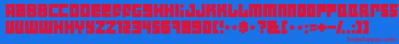 IndustrialDecapitalist Font – Red Fonts on Blue Background