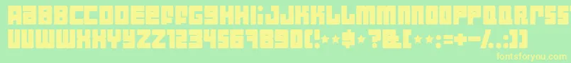 IndustrialDecapitalist Font – Yellow Fonts on Green Background