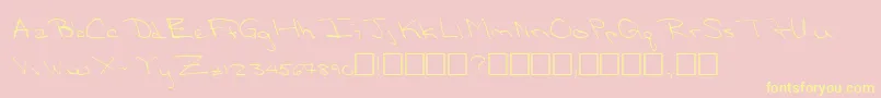 VictoriasRegular-Schriftart – Gelbe Schriften auf rosa Hintergrund