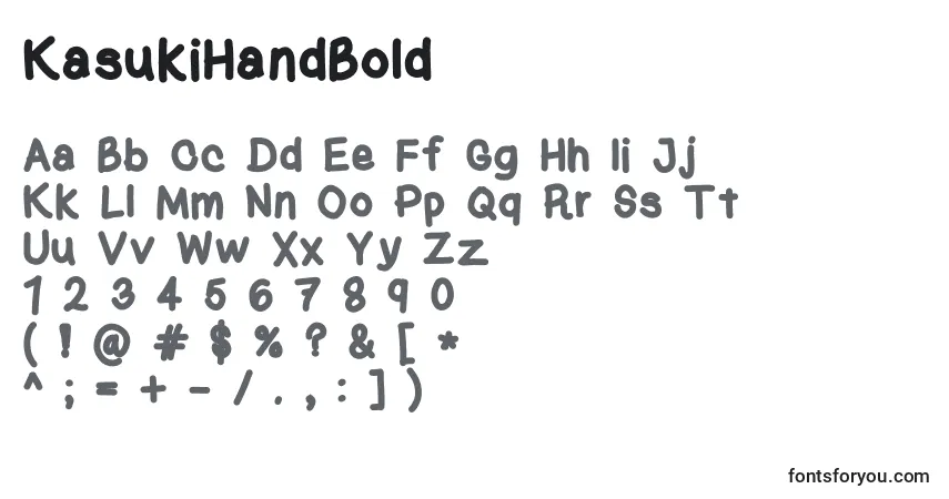 Schriftart KasukiHandBold – Alphabet, Zahlen, spezielle Symbole