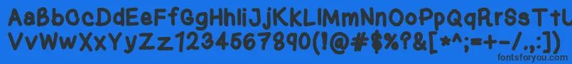 KasukiHandBold Font – Black Fonts on Blue Background