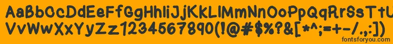 KasukiHandBold Font – Black Fonts on Orange Background