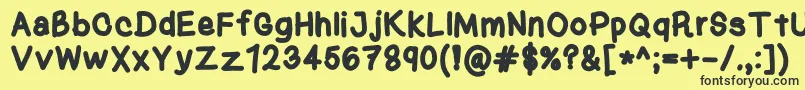 KasukiHandBold Font – Black Fonts on Yellow Background