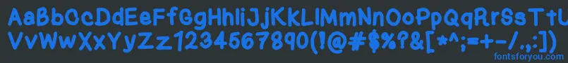 KasukiHandBold Font – Blue Fonts on Black Background