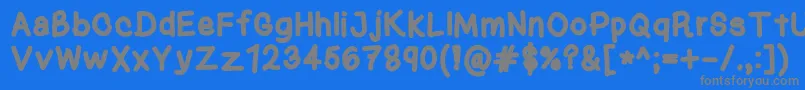 フォントKasukiHandBold – 青い背景に灰色の文字