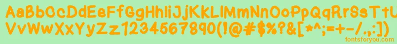 KasukiHandBold Font – Orange Fonts on Green Background