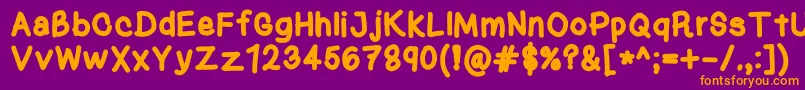 KasukiHandBold Font – Orange Fonts on Purple Background