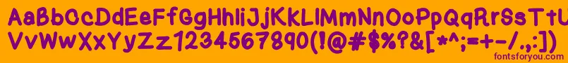 KasukiHandBold Font – Purple Fonts on Orange Background