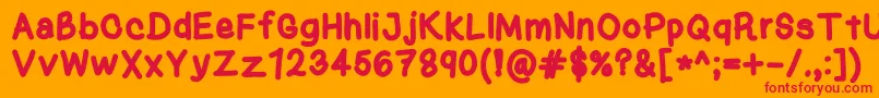 KasukiHandBold Font – Red Fonts on Orange Background