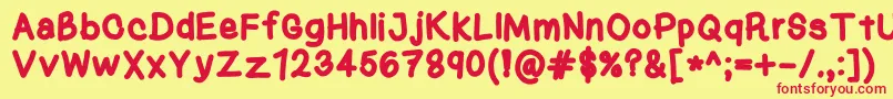 KasukiHandBold Font – Red Fonts on Yellow Background