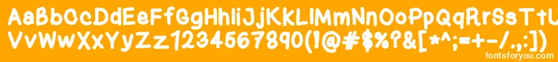 KasukiHandBold Font – White Fonts on Orange Background