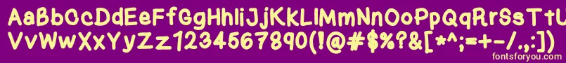 KasukiHandBold Font – Yellow Fonts on Purple Background