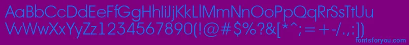 AAvanteltLight Font – Blue Fonts on Purple Background