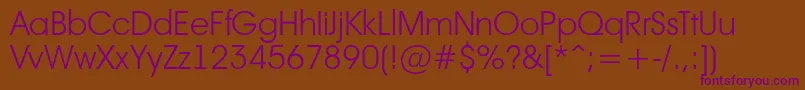 AAvanteltLight Font – Purple Fonts on Brown Background