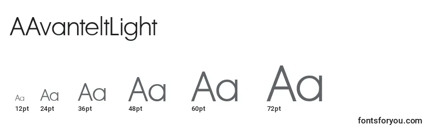 Размеры шрифта AAvanteltLight
